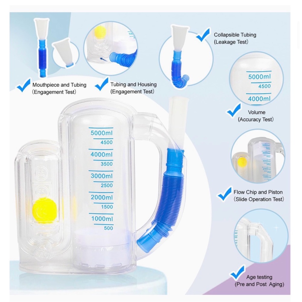 Lung Health Exerciser with Blue Tubing